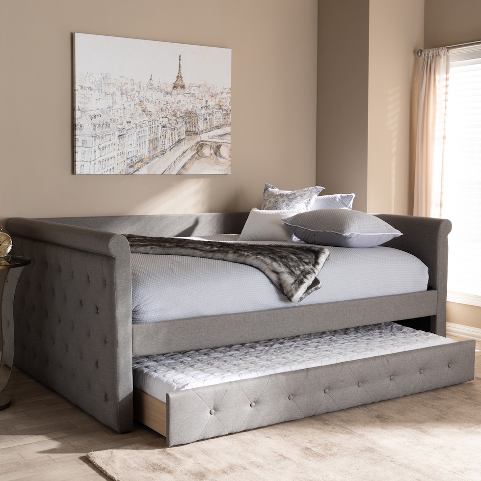 azora gray queen bed   