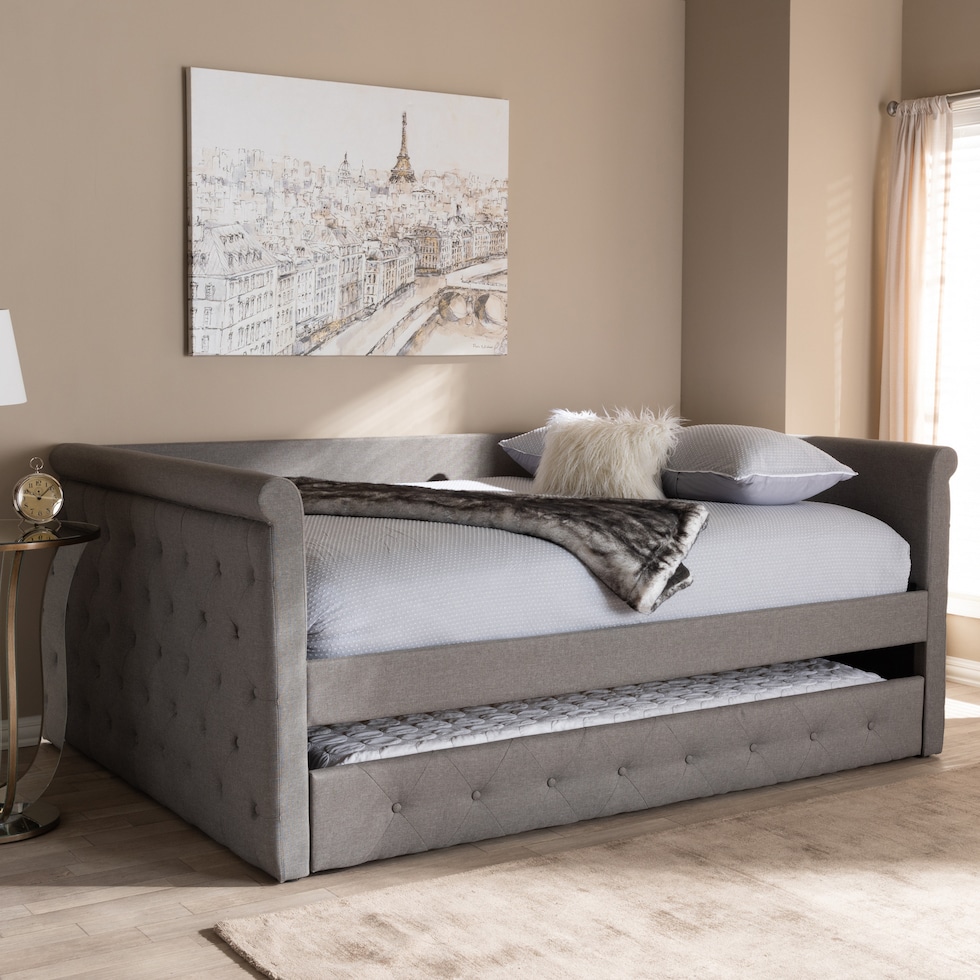 azora gray queen bed   