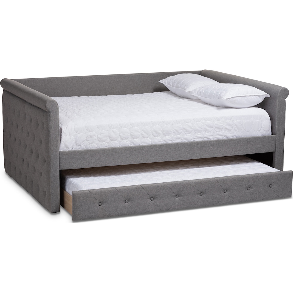 azora gray queen bed   