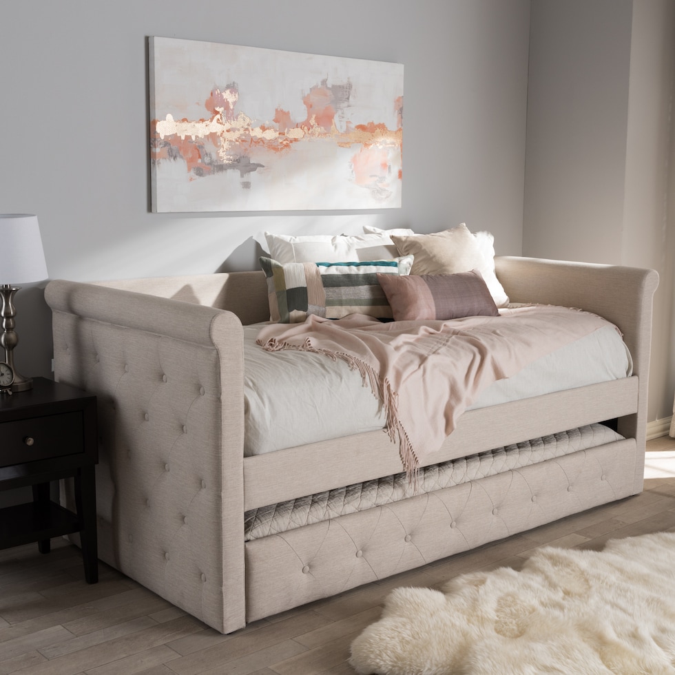 azora neutral queen bed   
