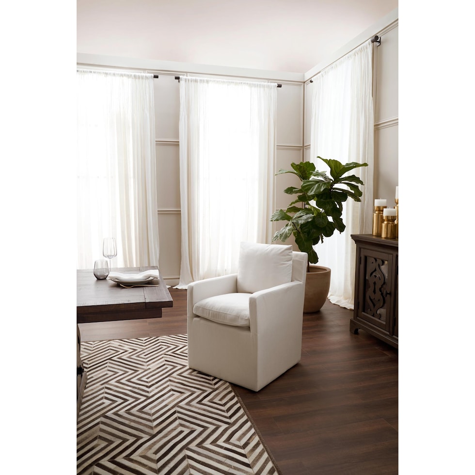 ballard white arm chair   