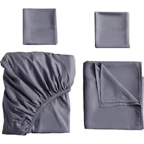 bamboo gray queen sheet set   