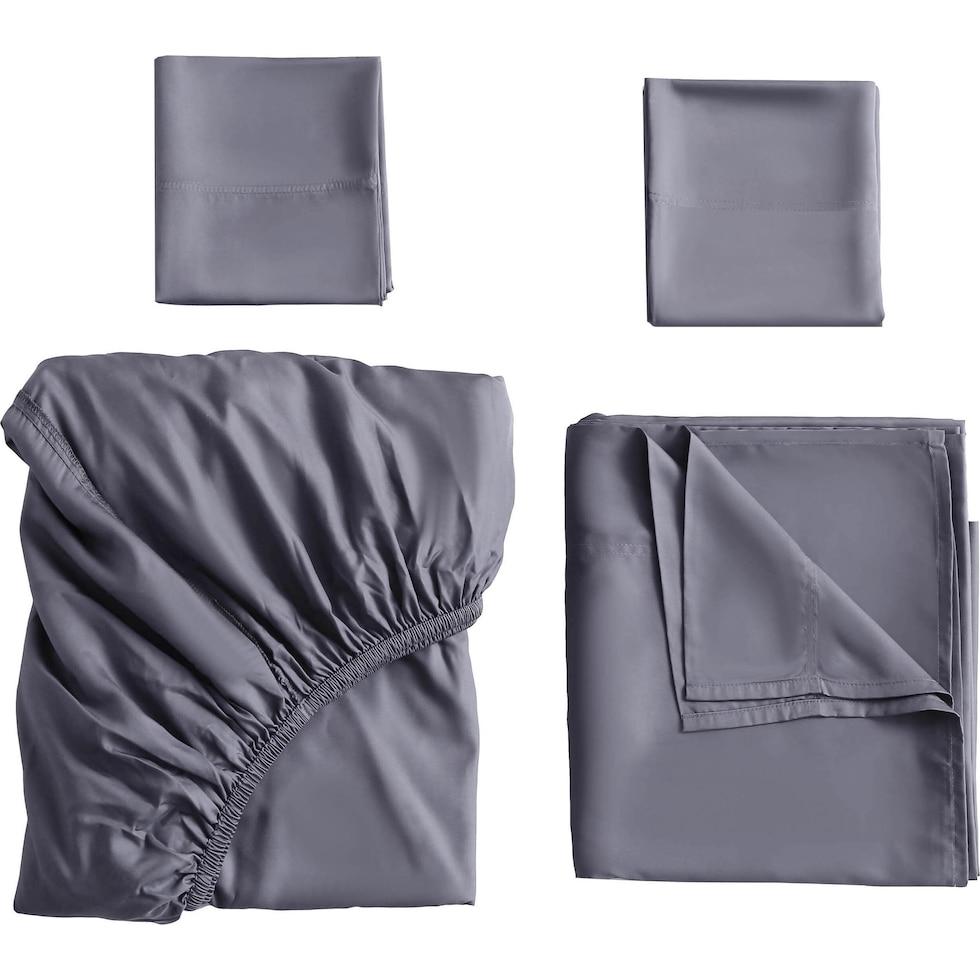 bamboo gray queen sheet set   