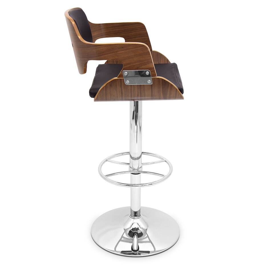 Bari Adjustable Bar Stool Walnut Value City Furniture