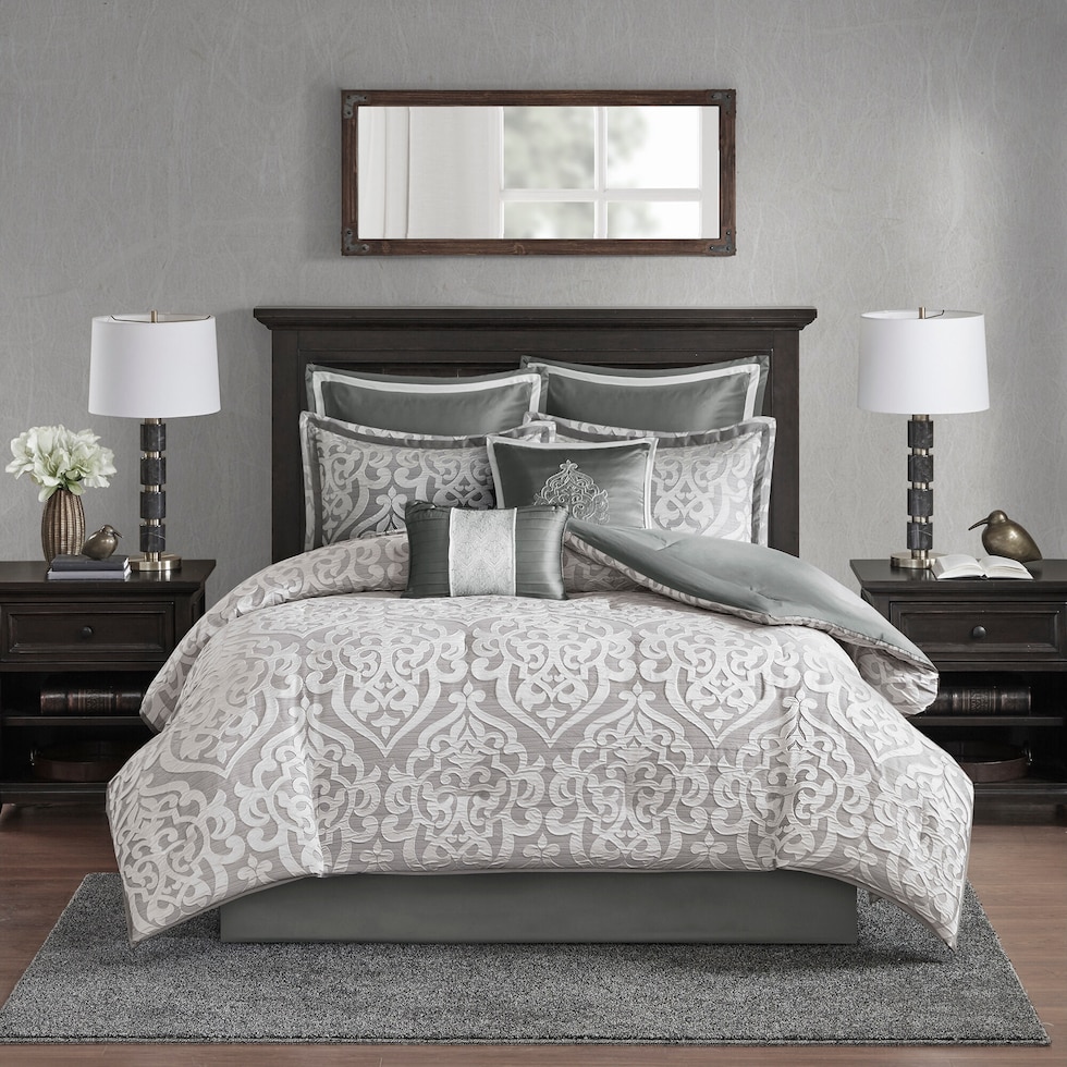 barker gray california king bedding set   