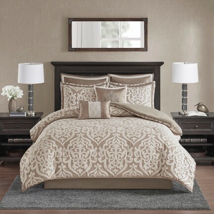 Barker California King Comforter Set - Ivory