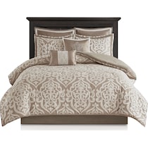 barker light brown king bedding set   