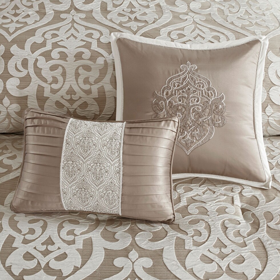 barker light brown king bedding set   