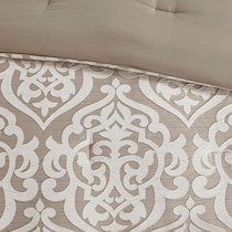 barker light brown king bedding set   