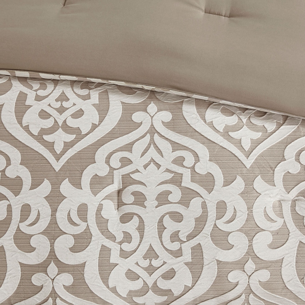 barker light brown king bedding set   