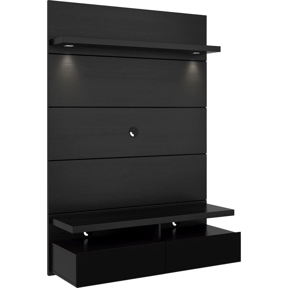 barlow black entertainment wall unit   