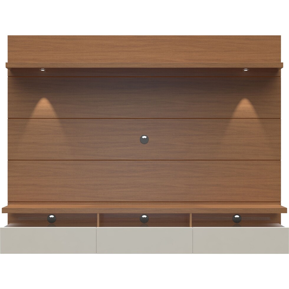 barlow off white maple entertainment wall unit   