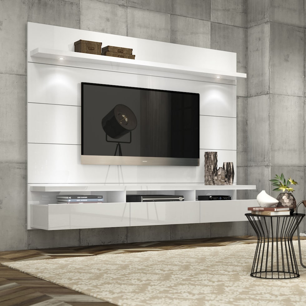 barlow white entertainment wall unit   