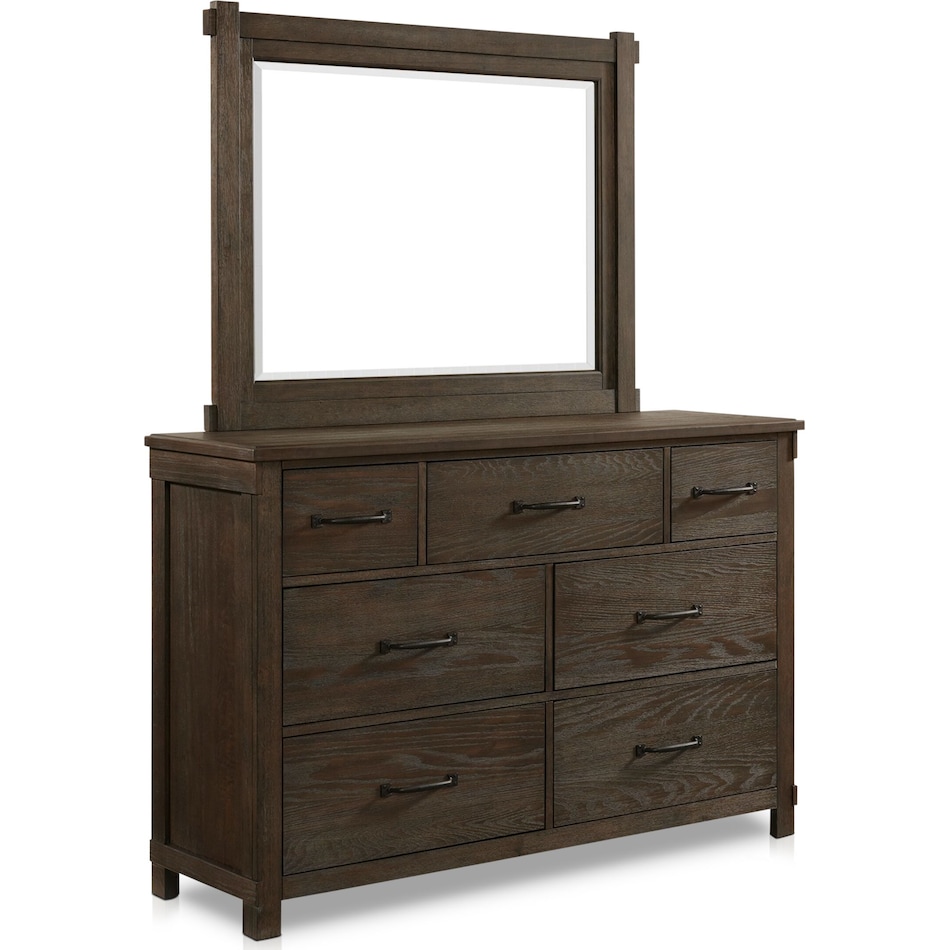barn door dark brown  pc queen bedroom   