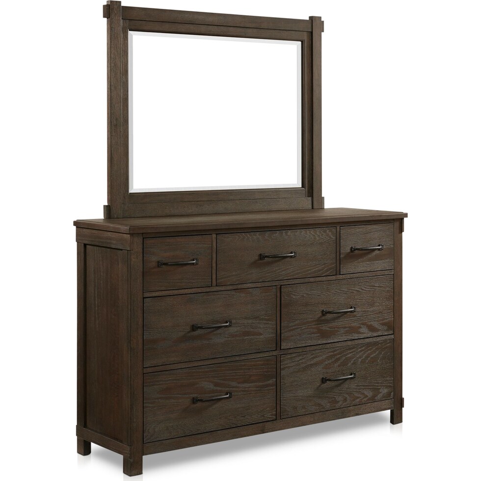 barn door dark brown  pc queen bedroom   