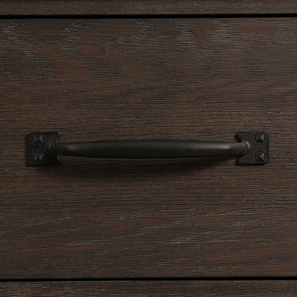 barn door dark brown  pc queen bedroom   