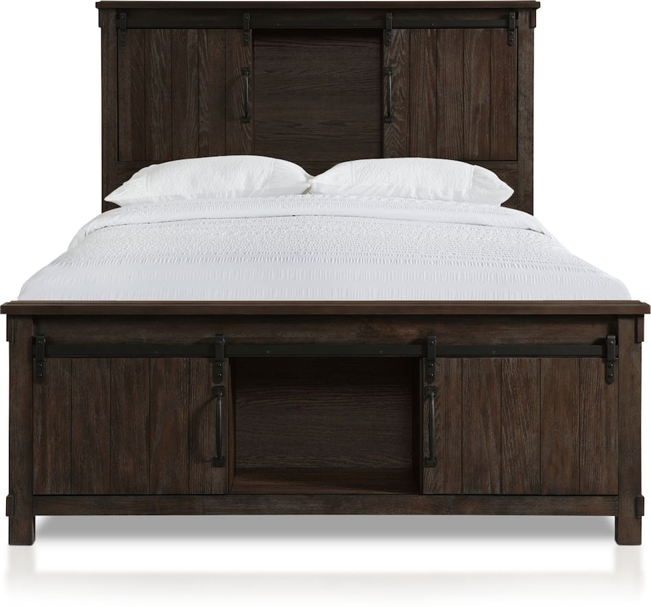Barn Door 6Piece King Bedroom Set with Nightstand, Dresser and Mirror