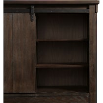 barn door dark brown chest   