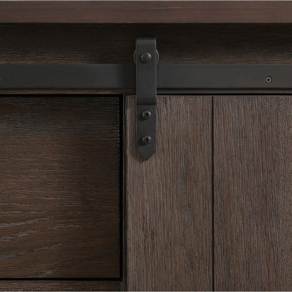 barn door dark brown chest   