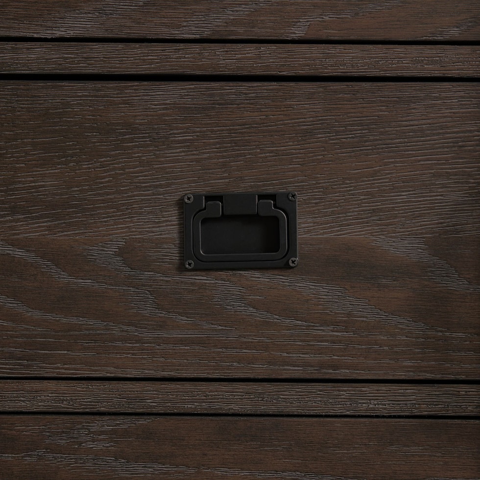 barn door dark brown chest   