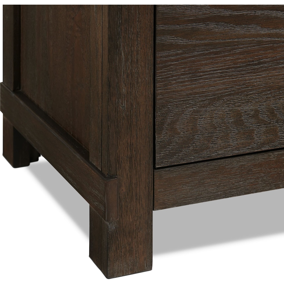 barn door dark brown chest   