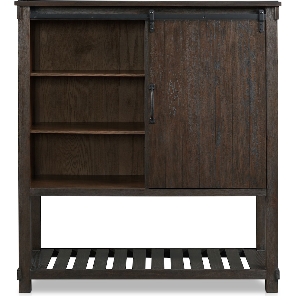 barn door dark brown gentlemans chest   