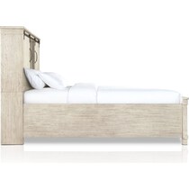 barn door white queen bed   