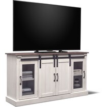 barn door white tv stand   