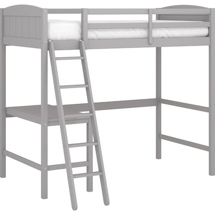 Bassel Twin Loft Bed with Desk - Gray