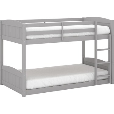 Bassel Twin Over Twin Floor Bunk Bed - Gray