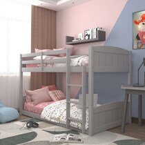 bassel gray twin over twin bunk bed   