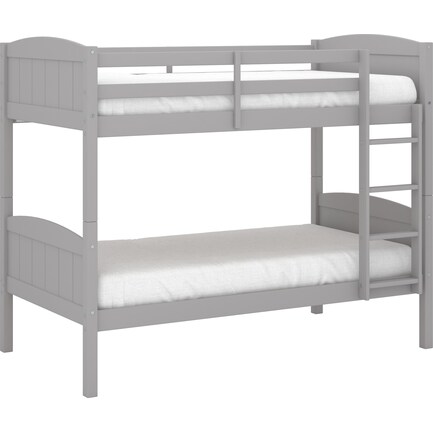 Bassel Twin Over Twin Bunk Bed - Gray