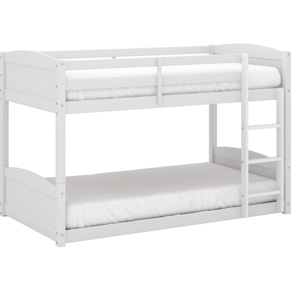 Bassel Twin Over Twin Floor Bunk Bed White Value City Furniture