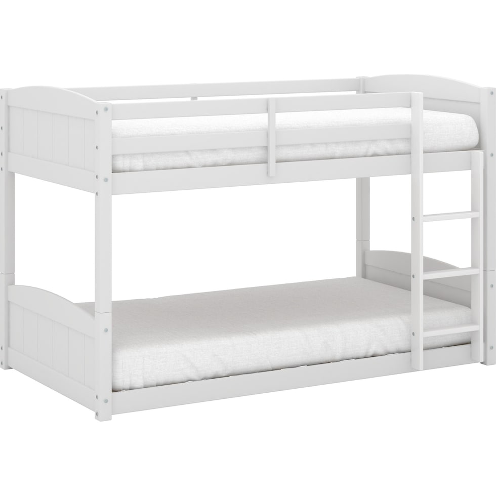 bassel white twin over twin bunk bed   