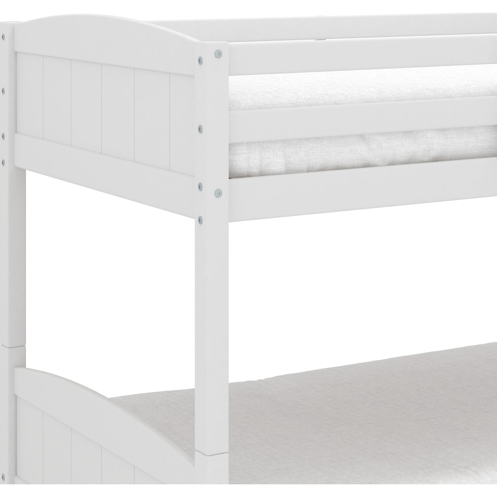 bassel white twin over twin bunk bed   