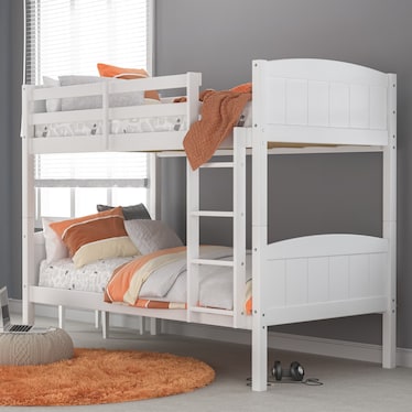 Bassel Twin Over Twin Bunk Bed - White