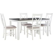 bassett gray white  pc dining room   