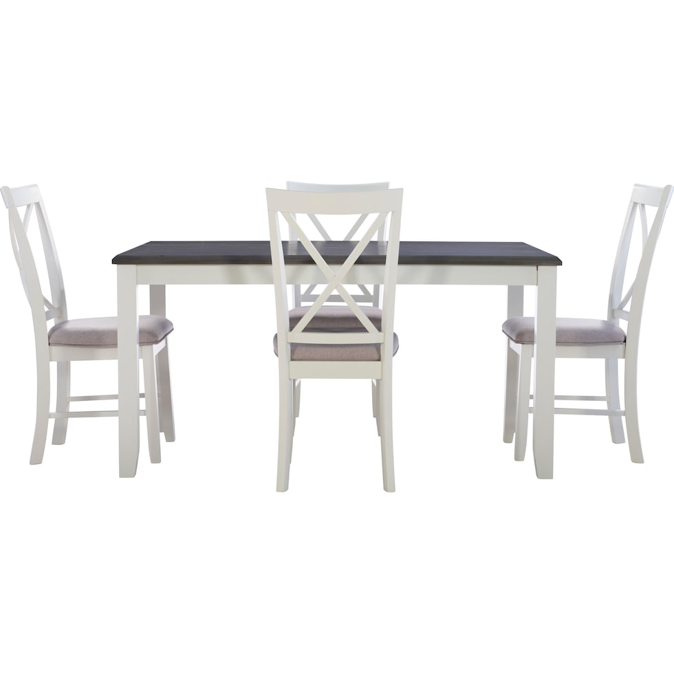 bassett gray white  pc dining room   