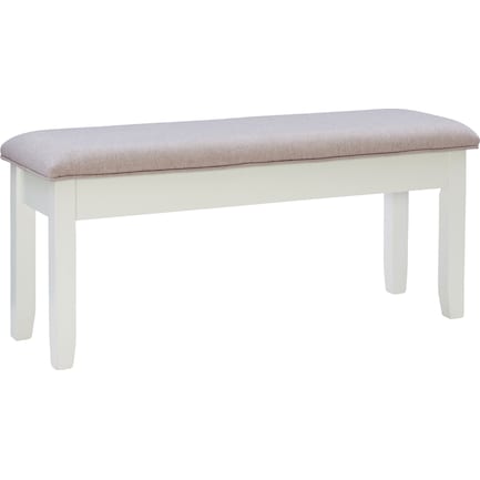 Bassett Dining Bench - Gray/White
