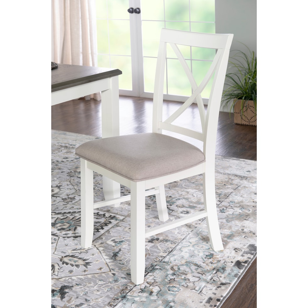 bassett gray white chair   