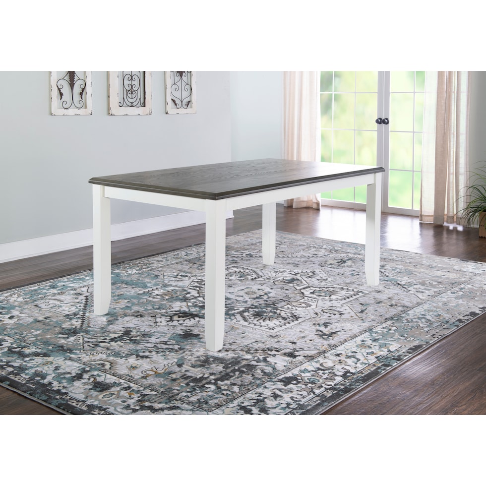 bassett gray white dining table   