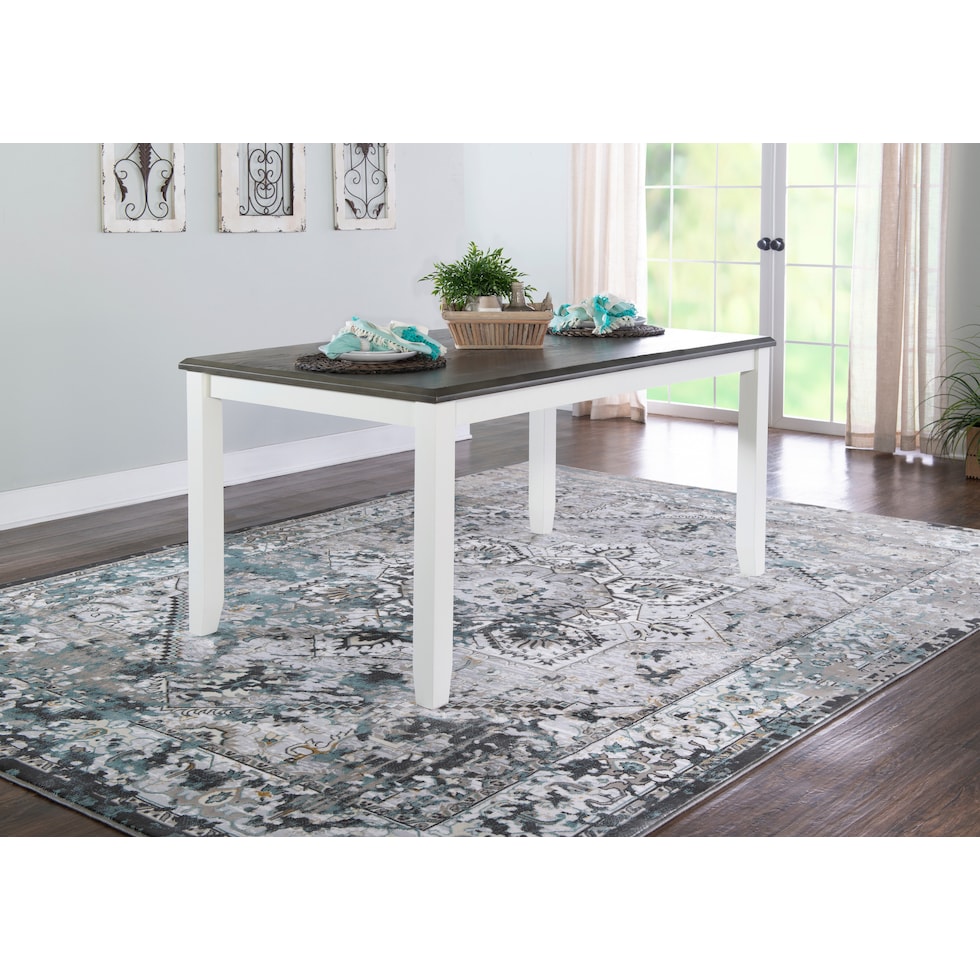 bassett gray white dining table   