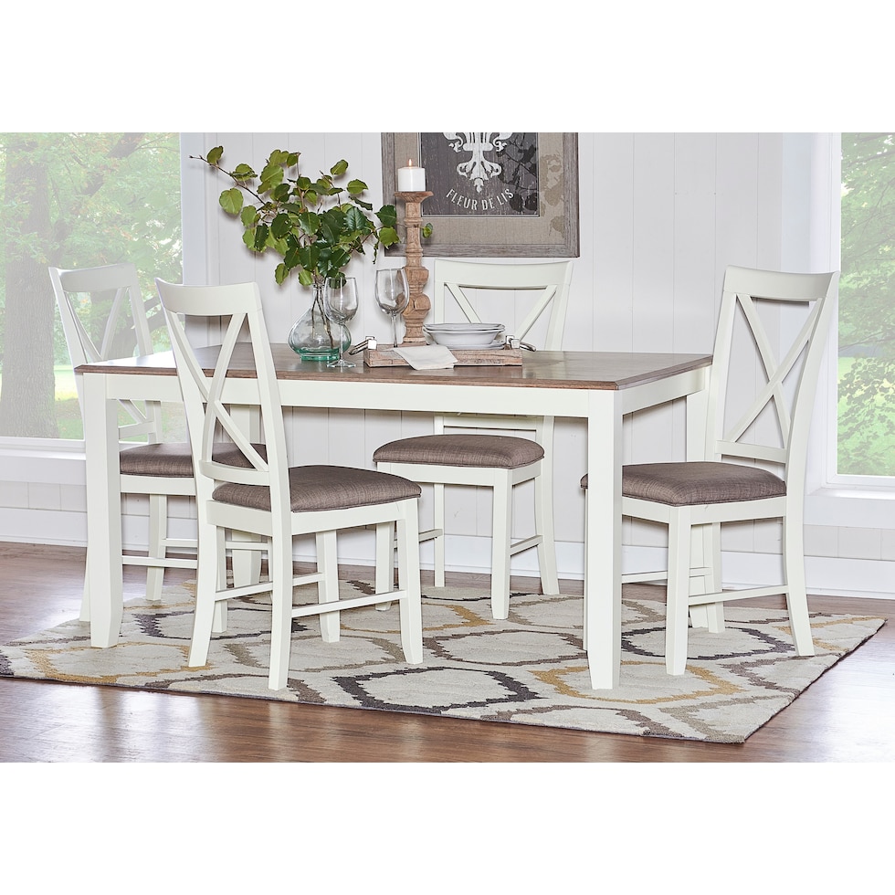 bassett white  pc dining room   