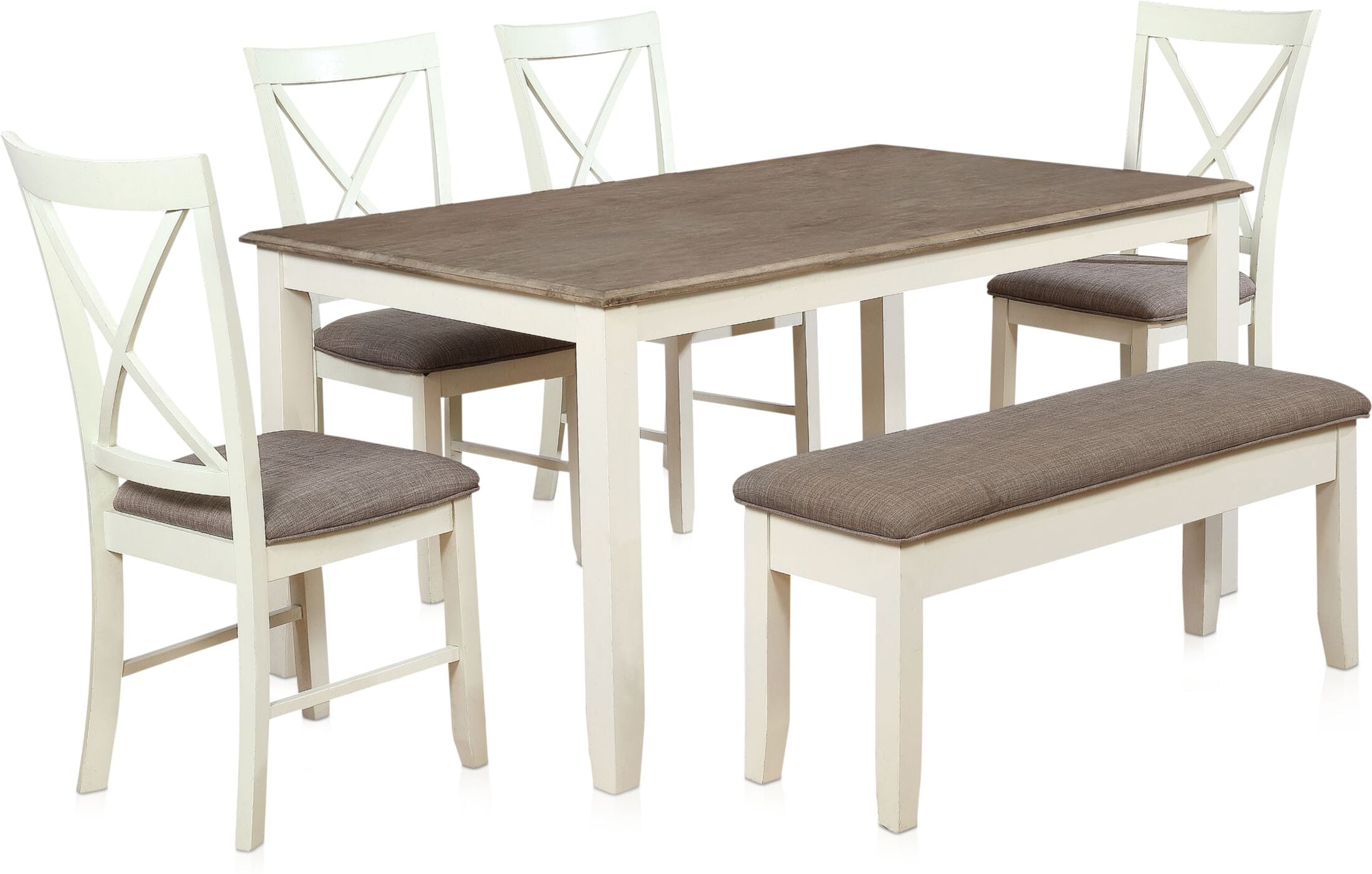 Bassett Dining Table 4 Chairs And Bench Value City Furniture
