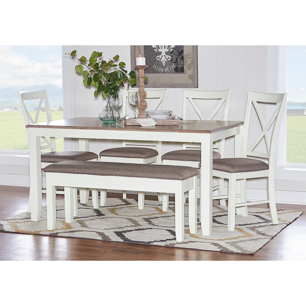 bassett white  pc dining room   