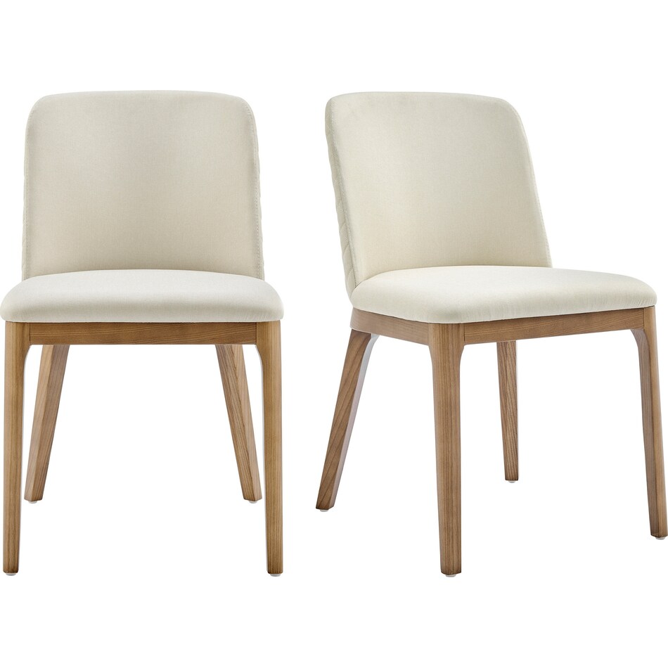 Baxley Set of 2 Dining Chairs - Sand/Walnut | Value City Furniture