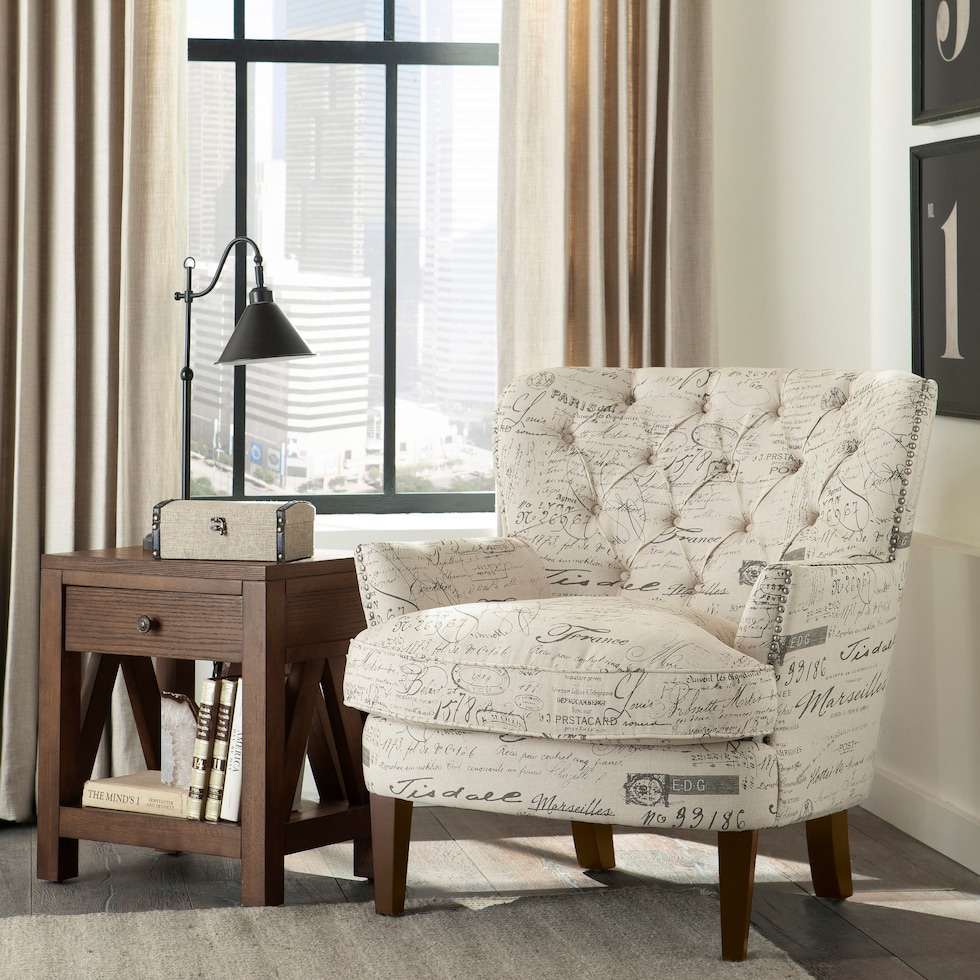 bayfield light brown accent chair   