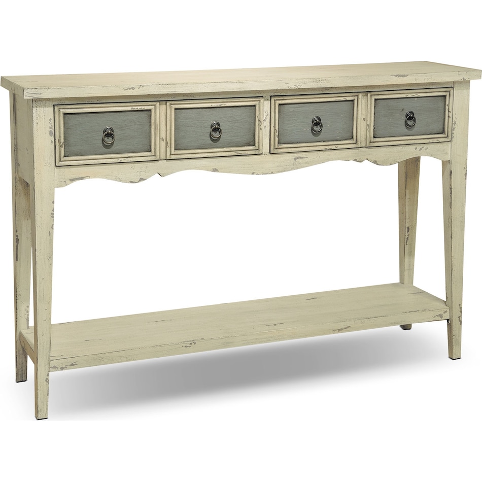baylee antique white and gray console table   