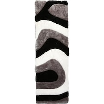 bayou black white gray area rug  x    