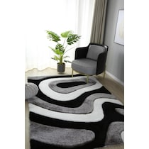 bayou black white gray area rug  x    